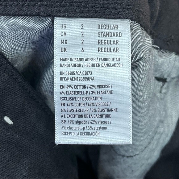 American Eagle Super Stretch X Black Distressed Jeggings size 2 regular - Picture 10 of 14